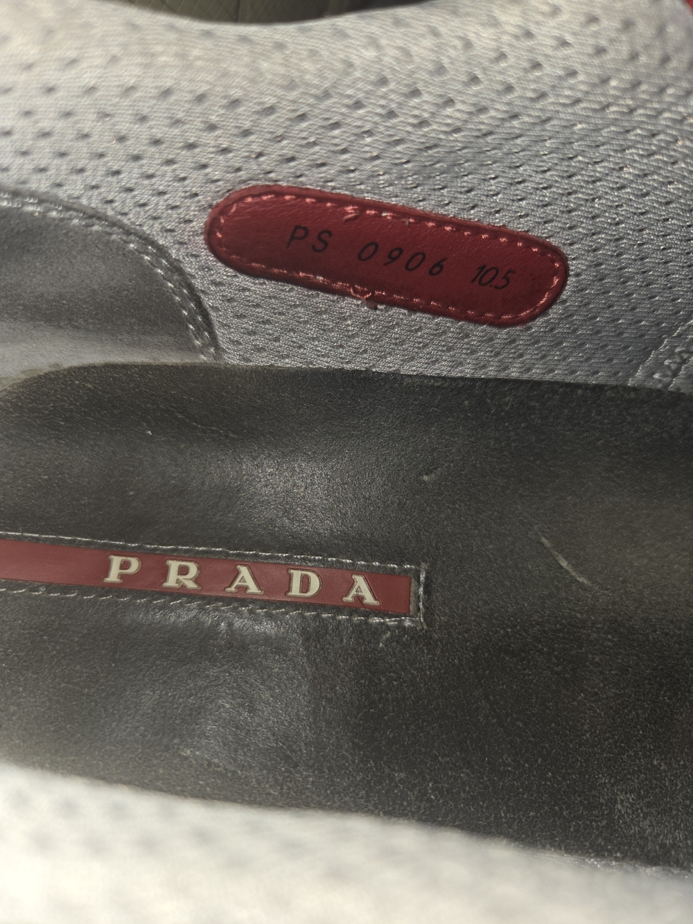 Prada American Cup Red and Gray White Accent Sneaker/shoe - Picture 3 of 7